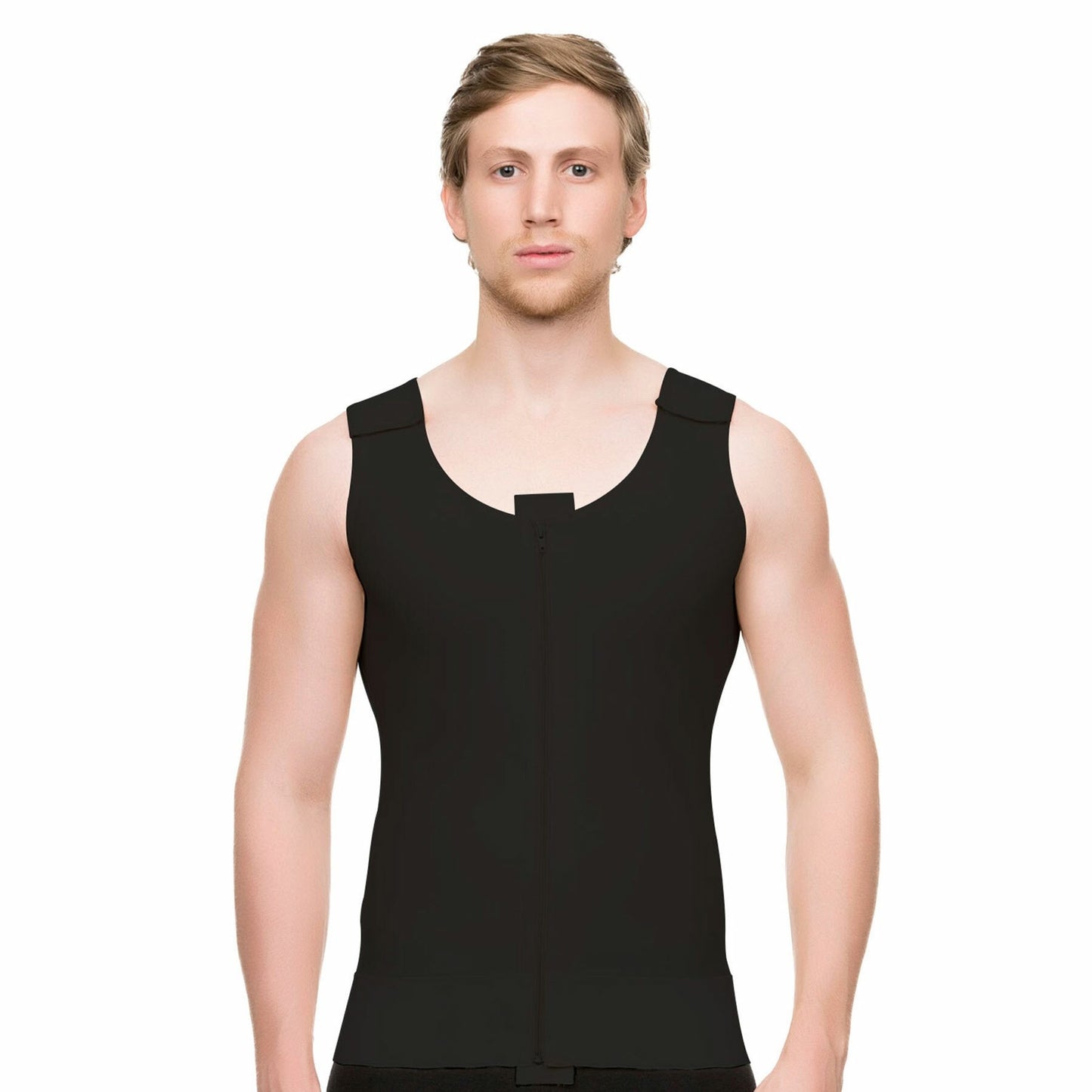 Camiseta de compresión para hombre postquirurgica con zipper (MG03)