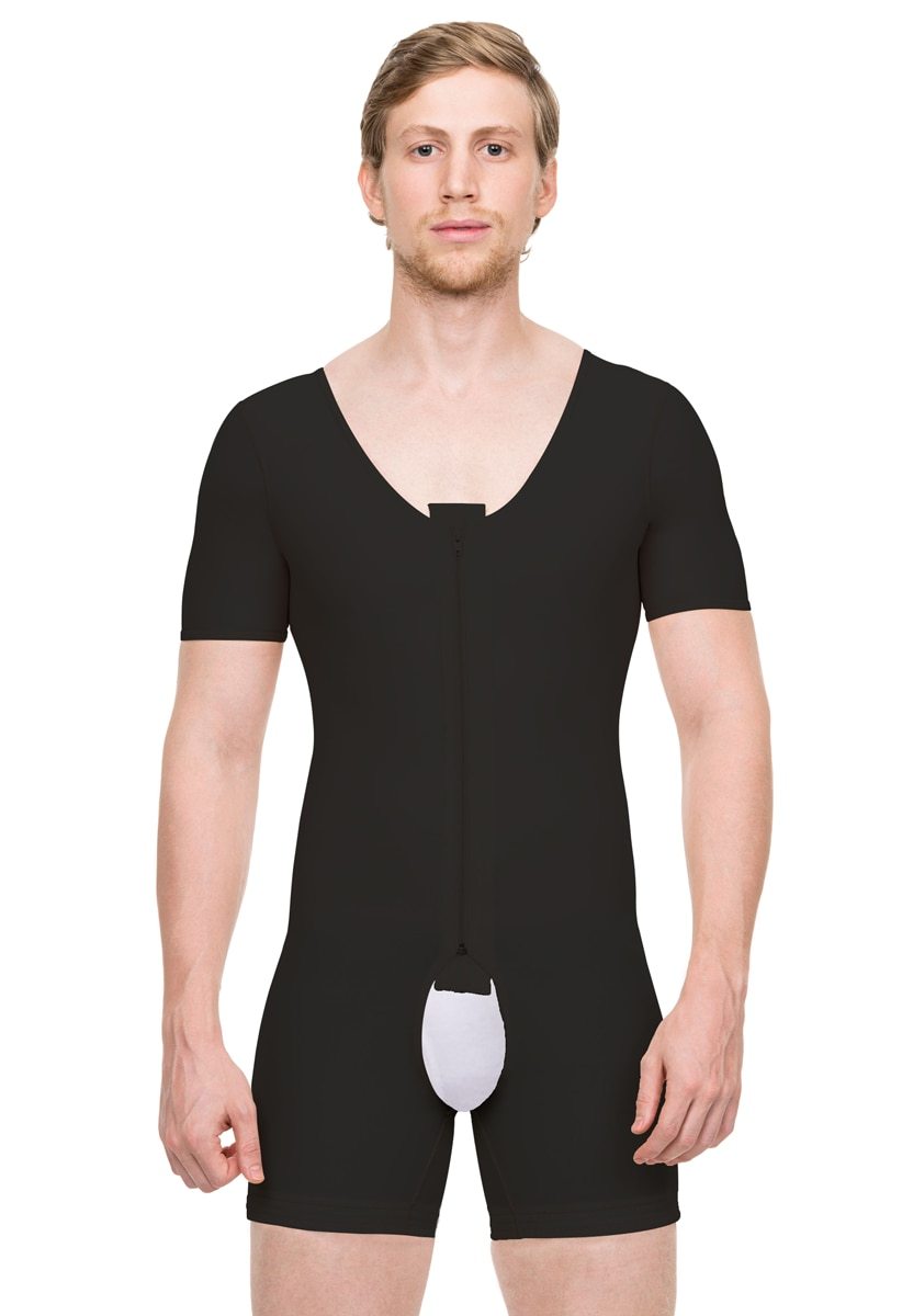Faja de alta compresión, moldeador para hombre con manga corta (MG07)