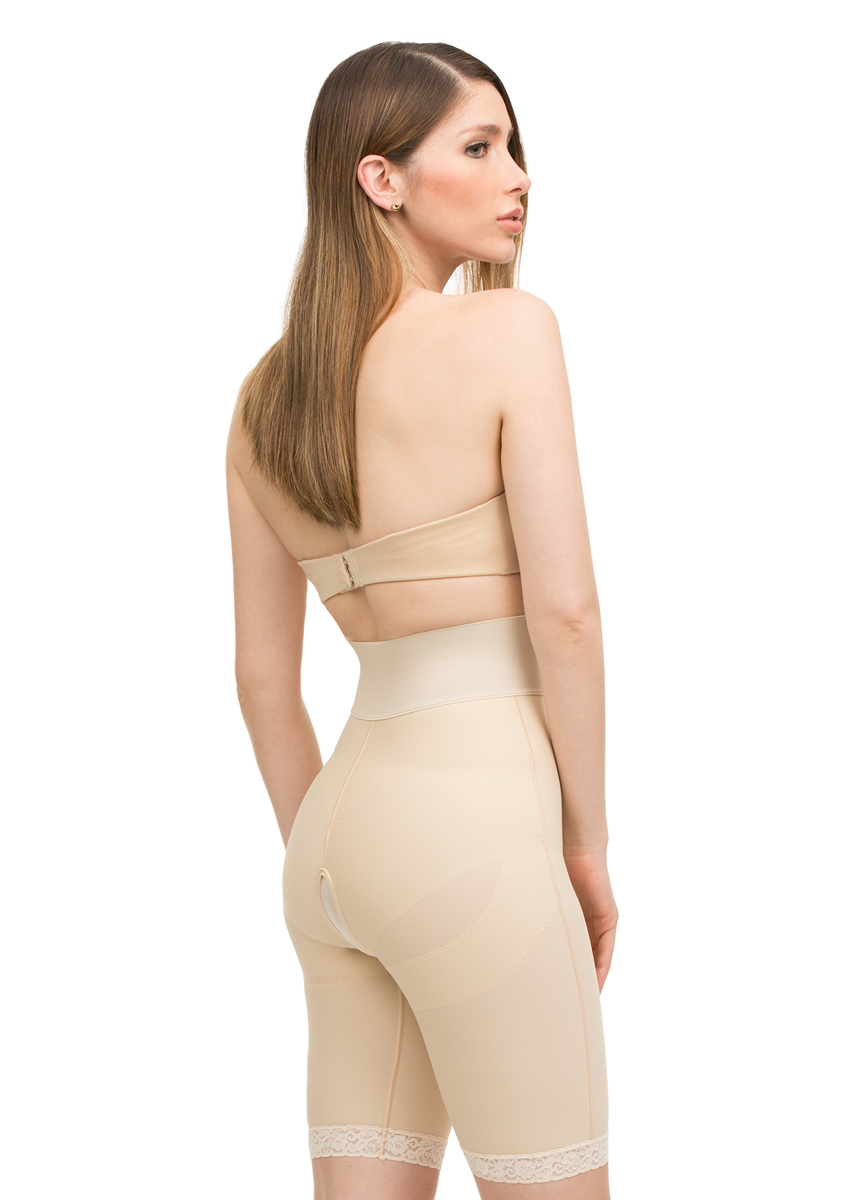 Pantalones cortos moldeadores de cuerpo de cintura alta con ziper (BE09)