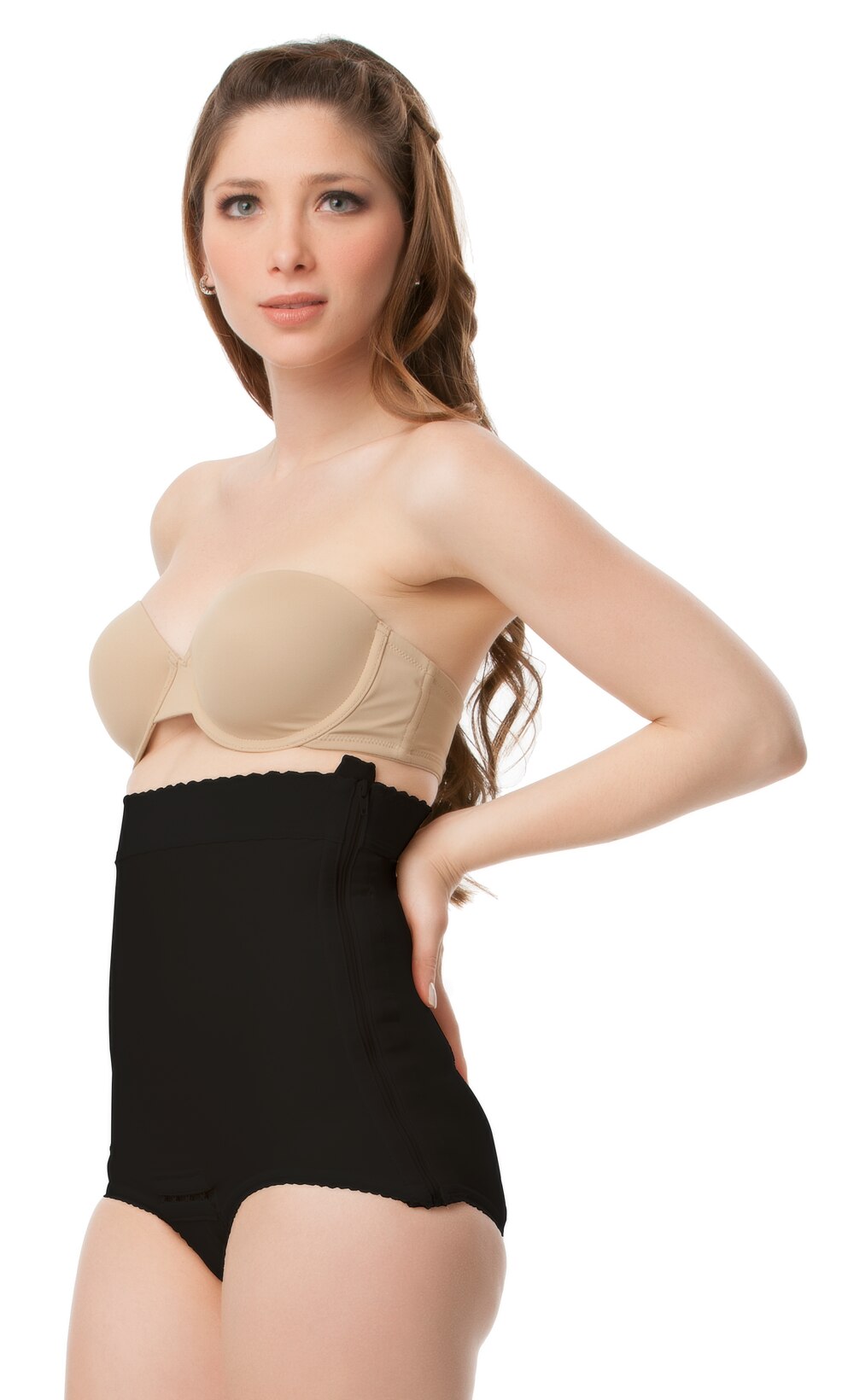 Faja abdominal de cintura alta, tipo panty, con cierre lateral (GR01)