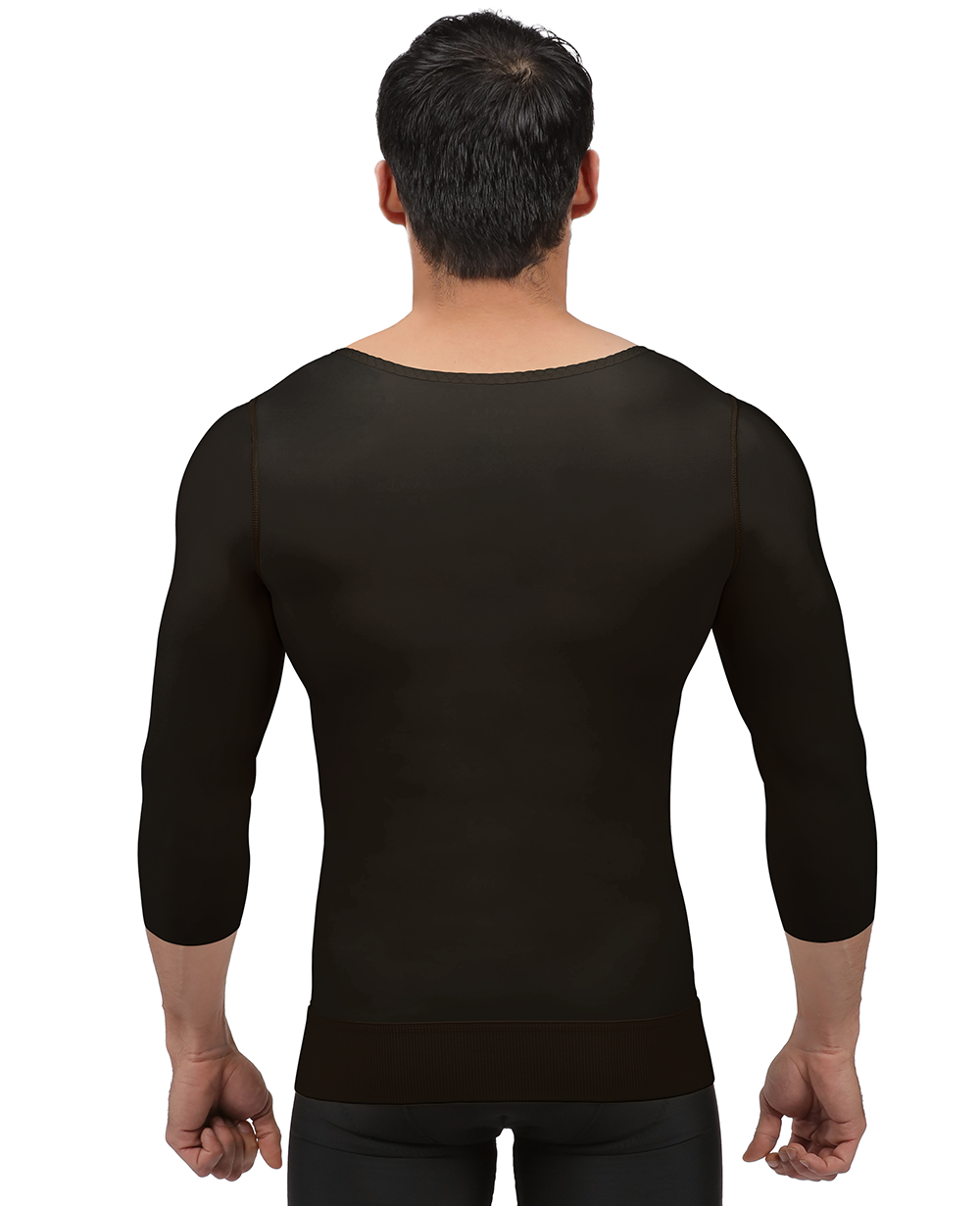 Camiseta de compresión con media manga y zipper para hombre postquirurgica (MG06-MS)