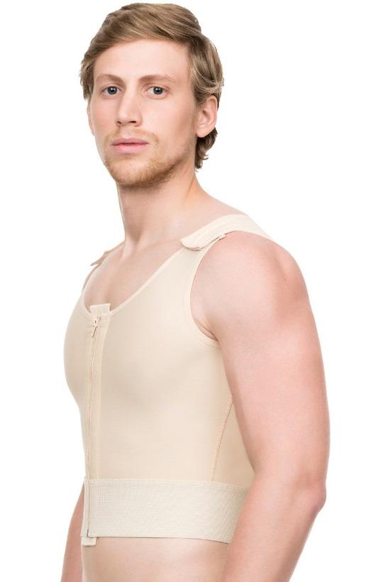 Chaleco de compresión para hombre sin mangas de compresión con cierre de zipper, diseño de ginecomastía (MG03-SH)