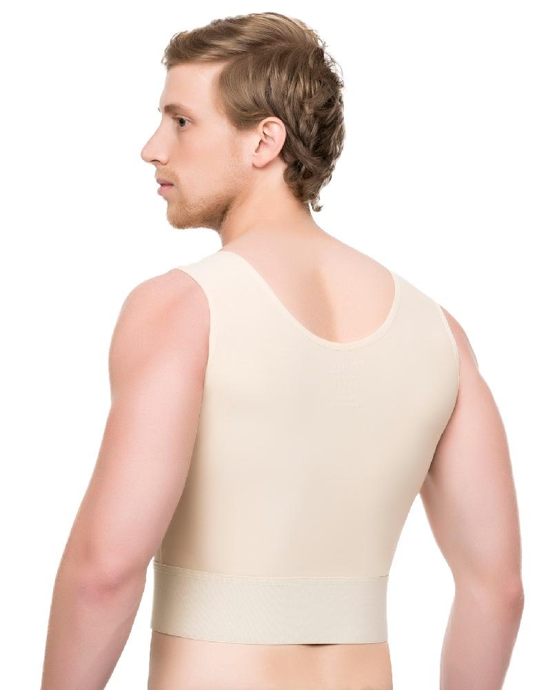 Chaleco de compresión para hombre sin mangas de compresión con cierre de zipper, diseño de ginecomastía (MG03-SH)