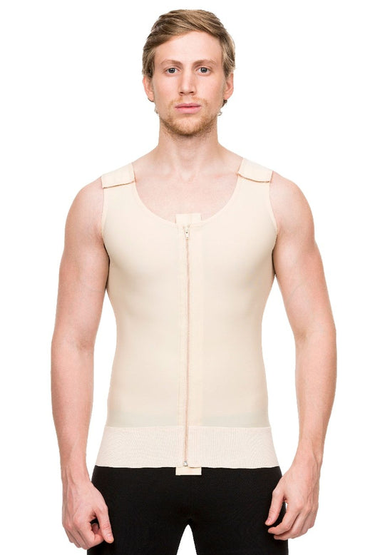 Camiseta de compresión para hombre postquirurgica con zipper (MG03)