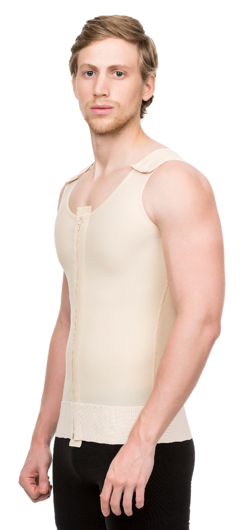Camiseta de compresión para hombre postquirurgica con zipper (MG03)