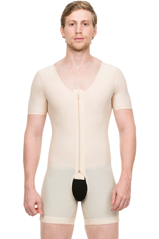 Faja de alta compresión, moldeador para hombre con manga corta (MG07)
