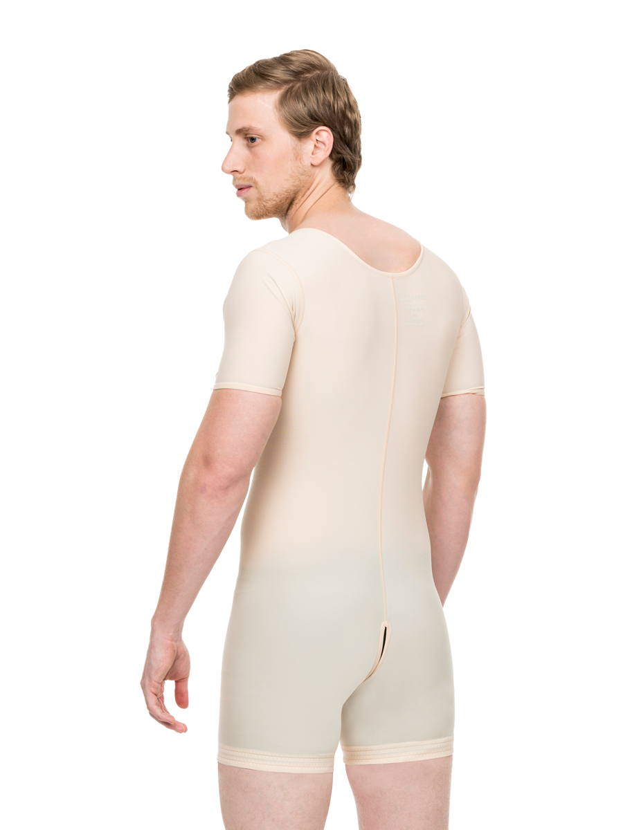 Faja de alta compresión, moldeador para hombre con manga corta (MG07)