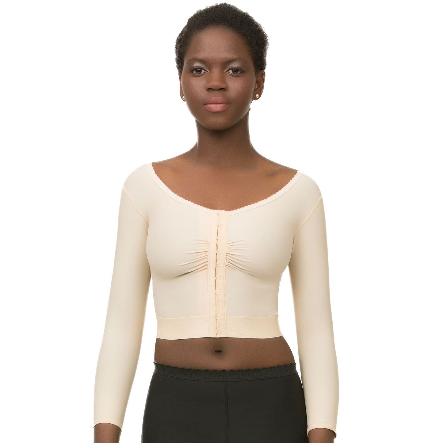 Chaleco bolero compresor con manga larga y brasier integrado (VS03-LS)