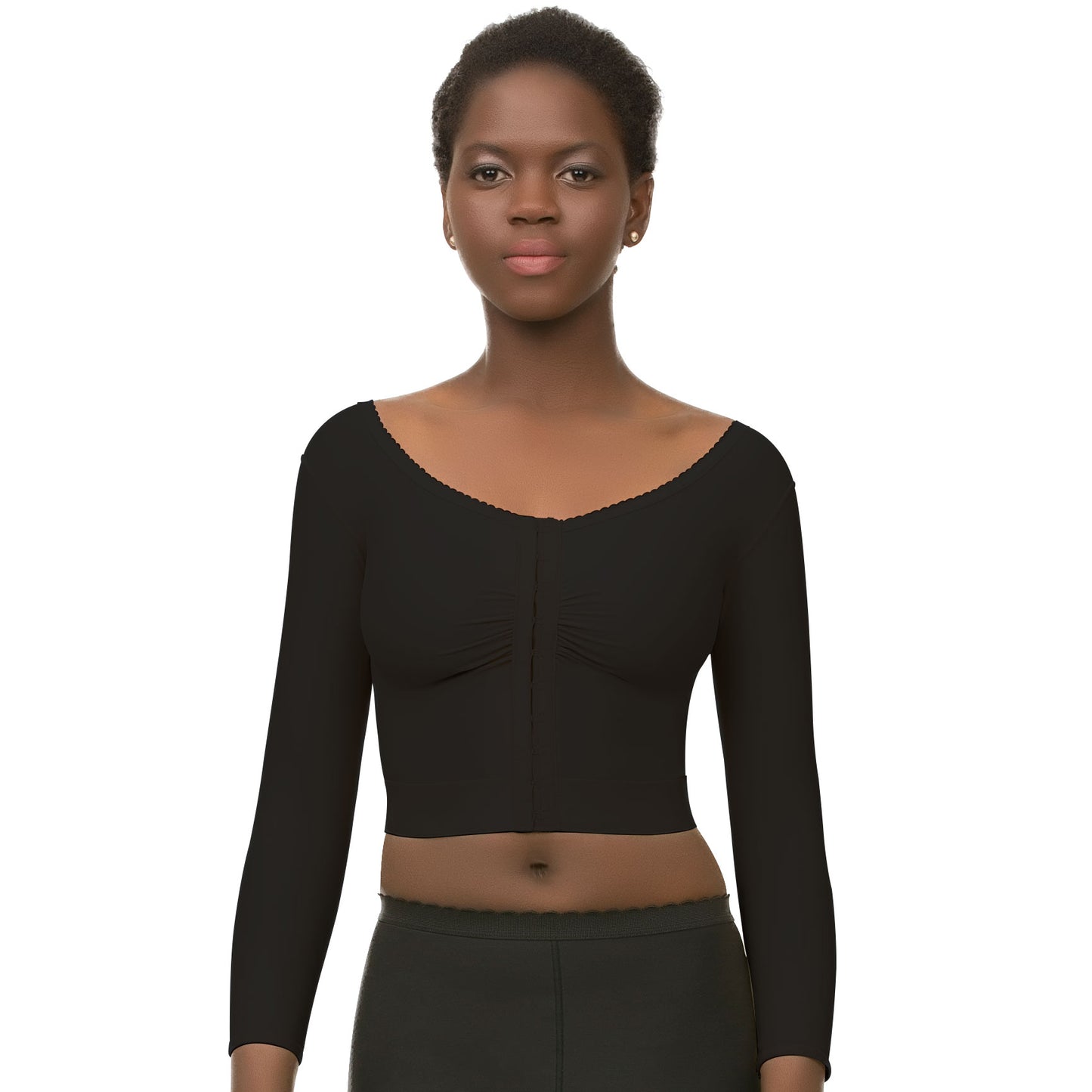 Chaleco bolero compresor con manga larga y brasier integrado (VS03-LS)