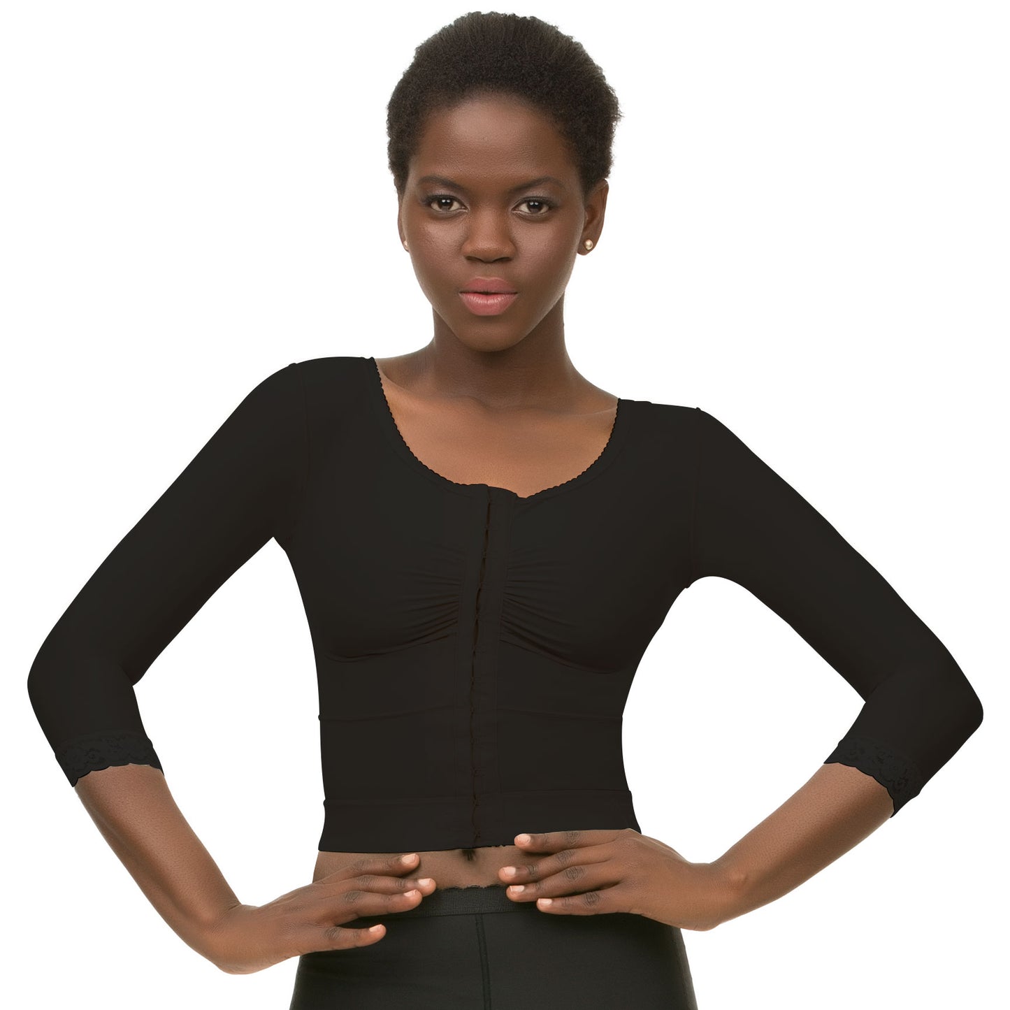 Chaleco bolero compresor con manga 3/4 y brasier integrado (VS03-MS)
