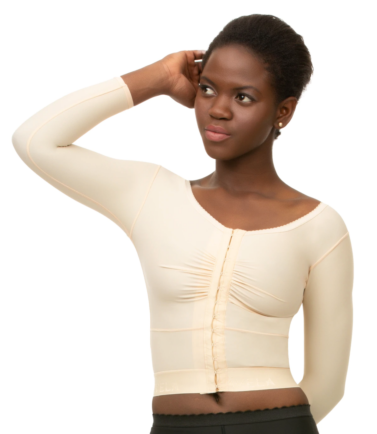 Chaleco bolero compresor con manga corta y brasier integrado (VS03-SS)