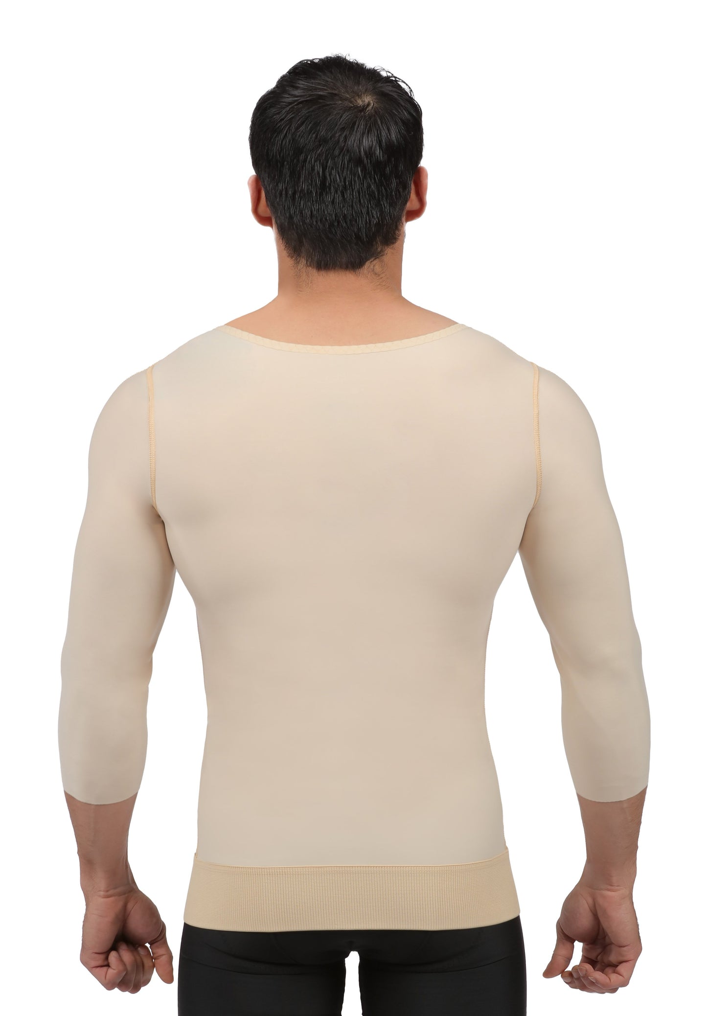 Camiseta de compresión con mangas largas y zipper para hombre postquirurgica (MG06)
