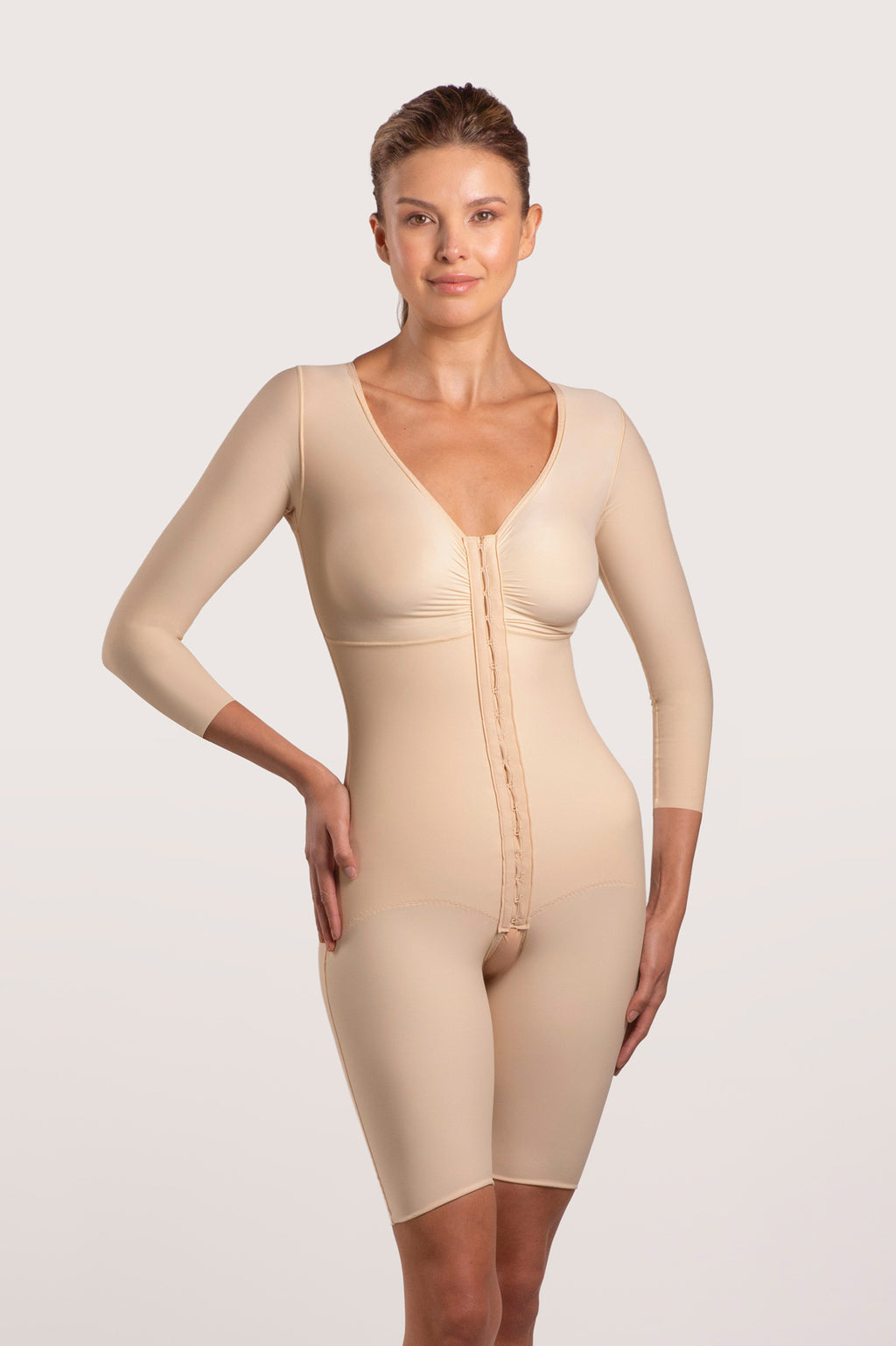 Faja Postquirúrgica de Cuerpo Completo a Media Pierna con Broches (BB09)