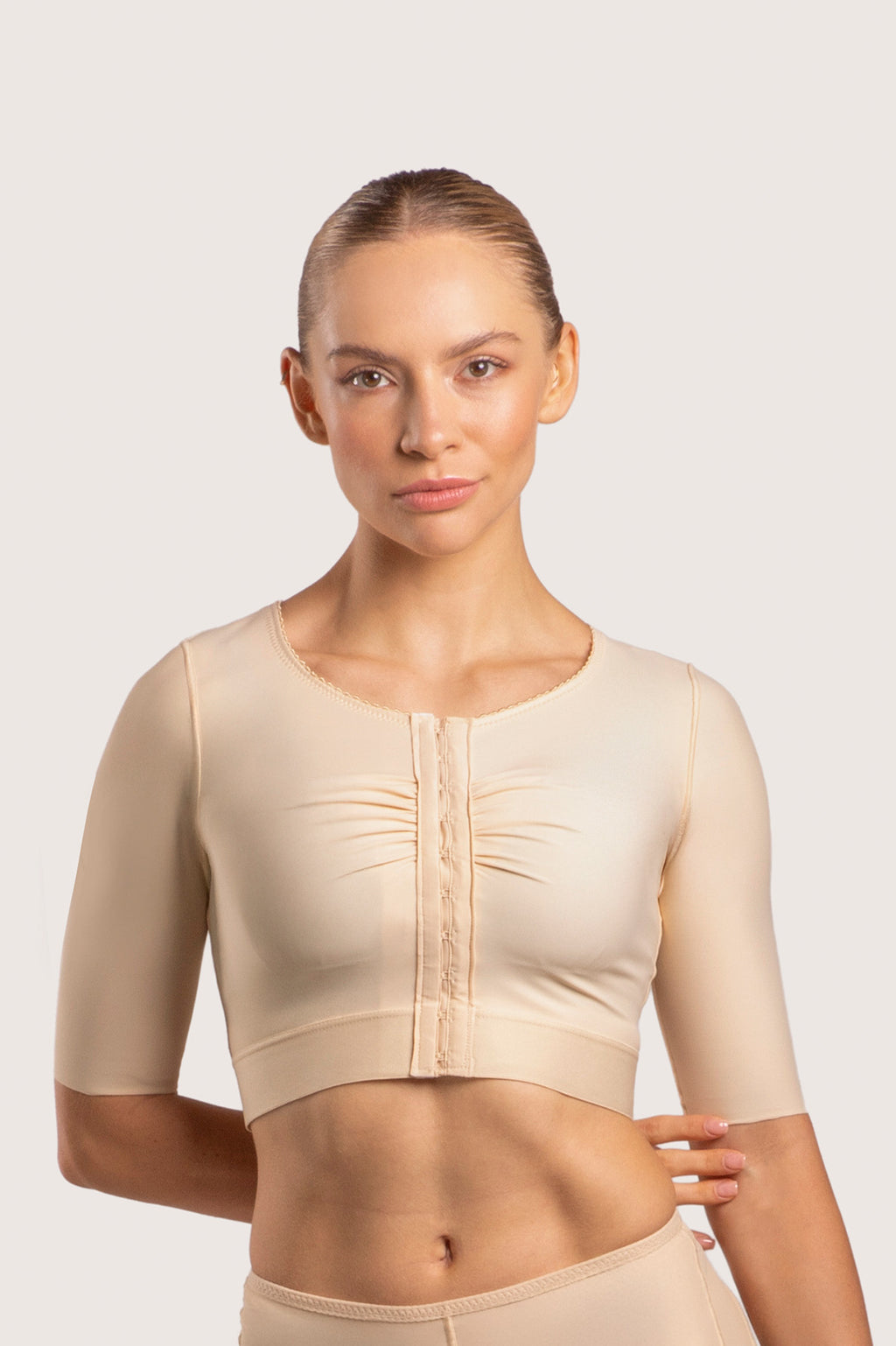 Bra/bolero post operatorio con mangas cortas (VS02-SS)