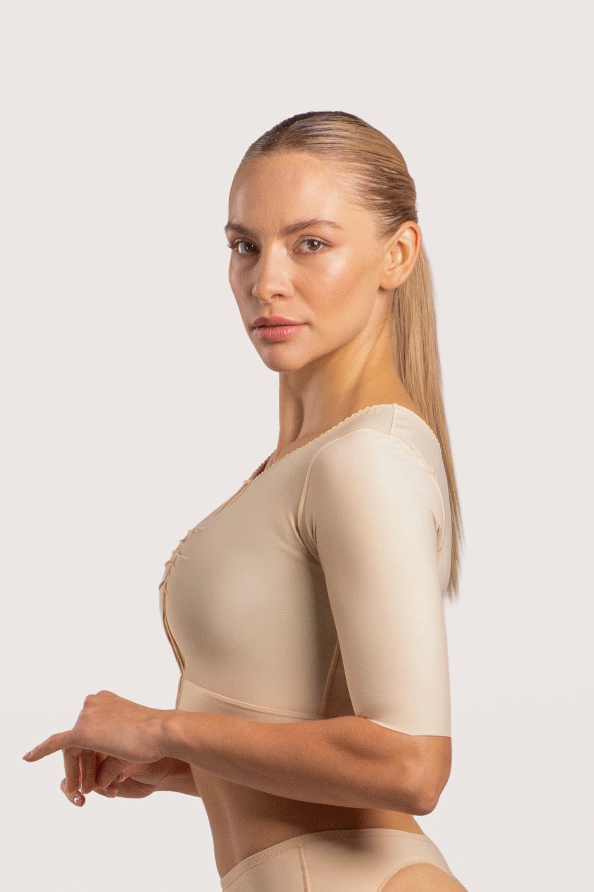 Bra/bolero post operatorio con mangas cortas (VS02-SS)