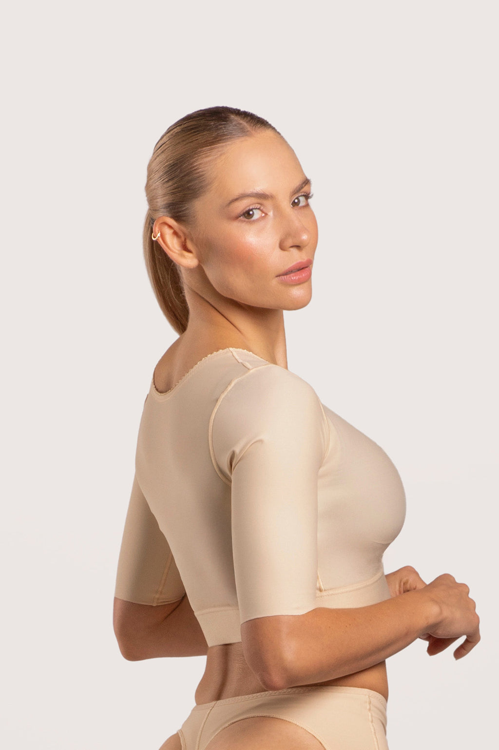 Bra/bolero post operatorio con mangas cortas (VS02-SS)