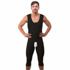 Faja de alta compresión, moldeador de cuerpo entero para hombre con pierna larga sin manga(MG02-BK)