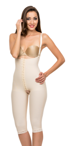 Faja completa debajo de la rodillo, espalda media con broches al frente (BE11-BK)