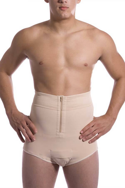 Calconcillo con cintura alta de compresión para hombre postquirurgica con zipper (MG01)