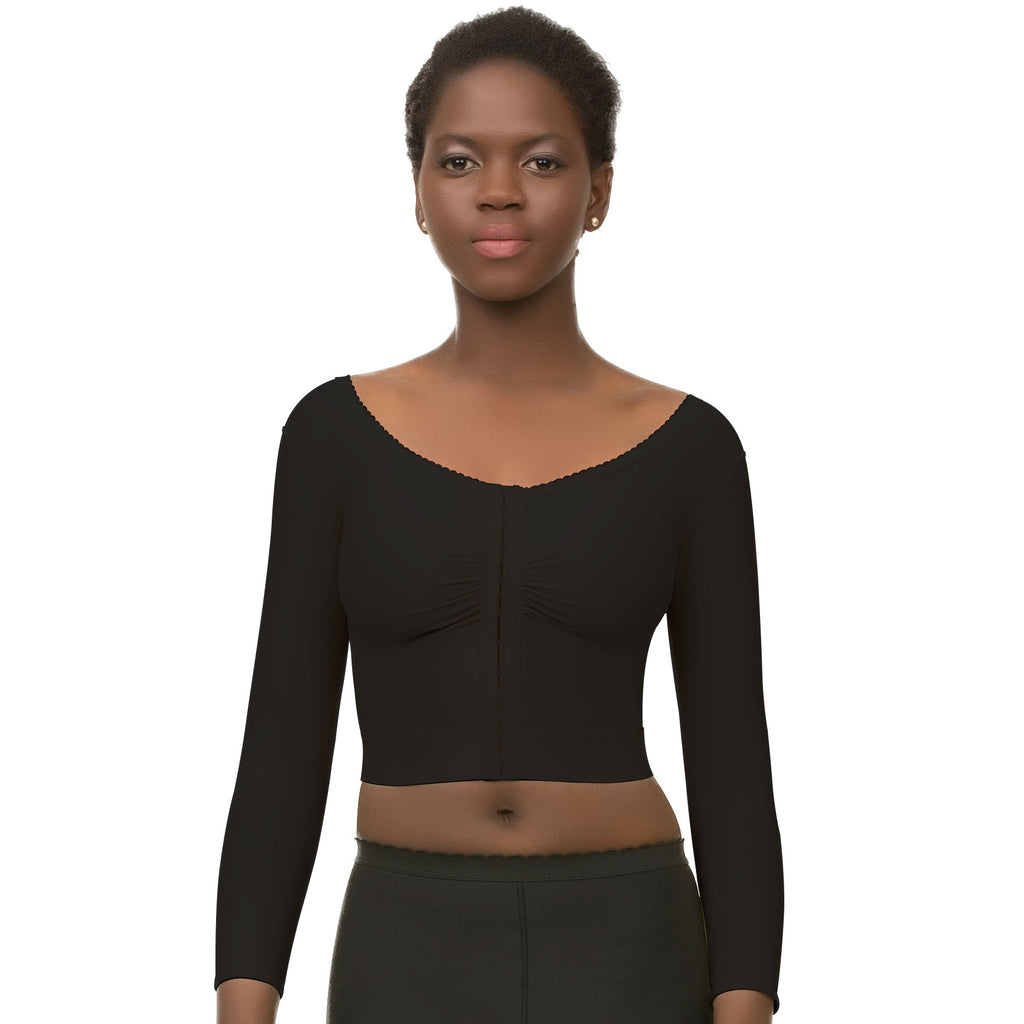 Chaleco bolero compresor con manga larga y brasier integrado (VS03-LS)