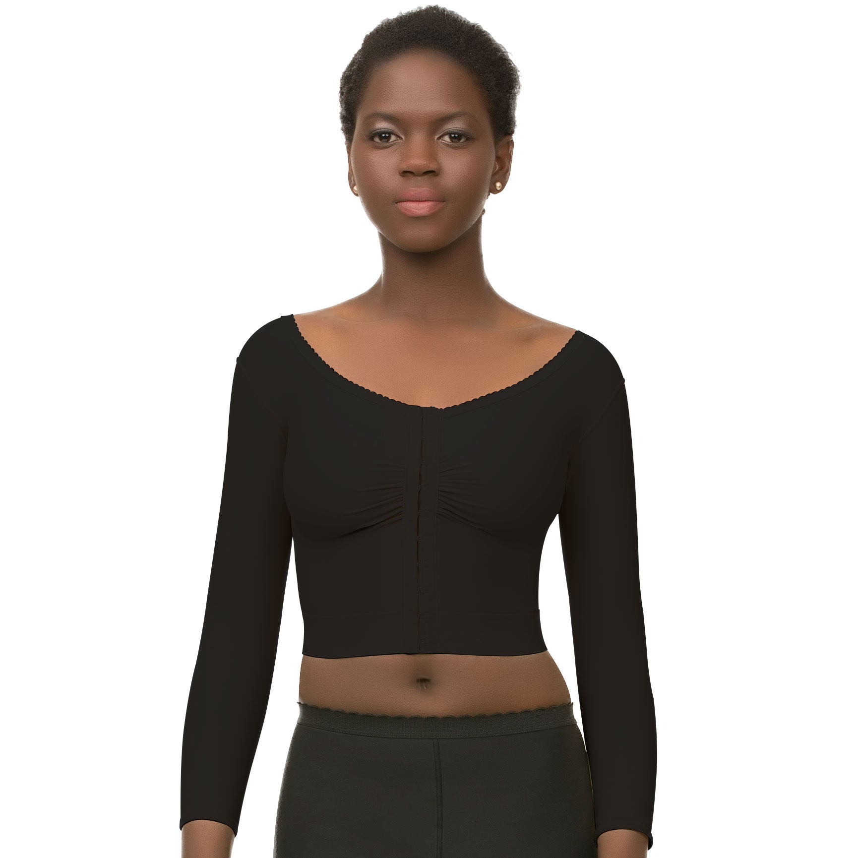 Chaleco bolero compresor con manga larga y brasier integrado (VS03-LS)