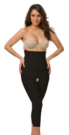 Leggings - Faja abdominal de cintura alta y piernas hasta el tobillo, con cierres laterales (GR07)