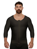 Camiseta de compresión con mangas largas y zipper para hombre postquirurgica (MG06)