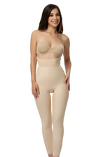Leggings - Faja abdominal de cintura alta y piernas hasta el tobillo, con cierres laterales (GR07)