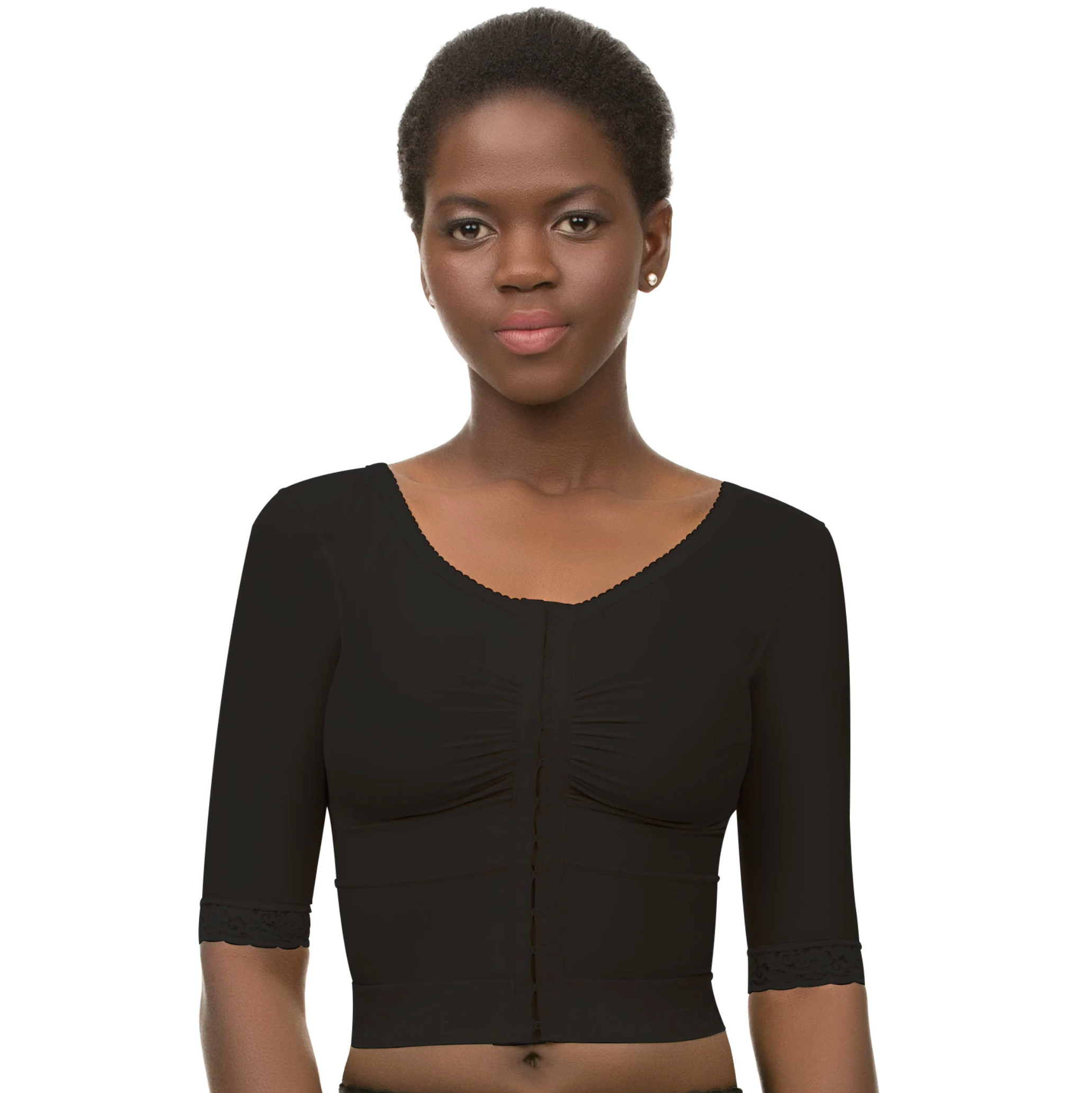 Chaleco bolero compresor con manga corta y brasier integrado (VS03-SS)